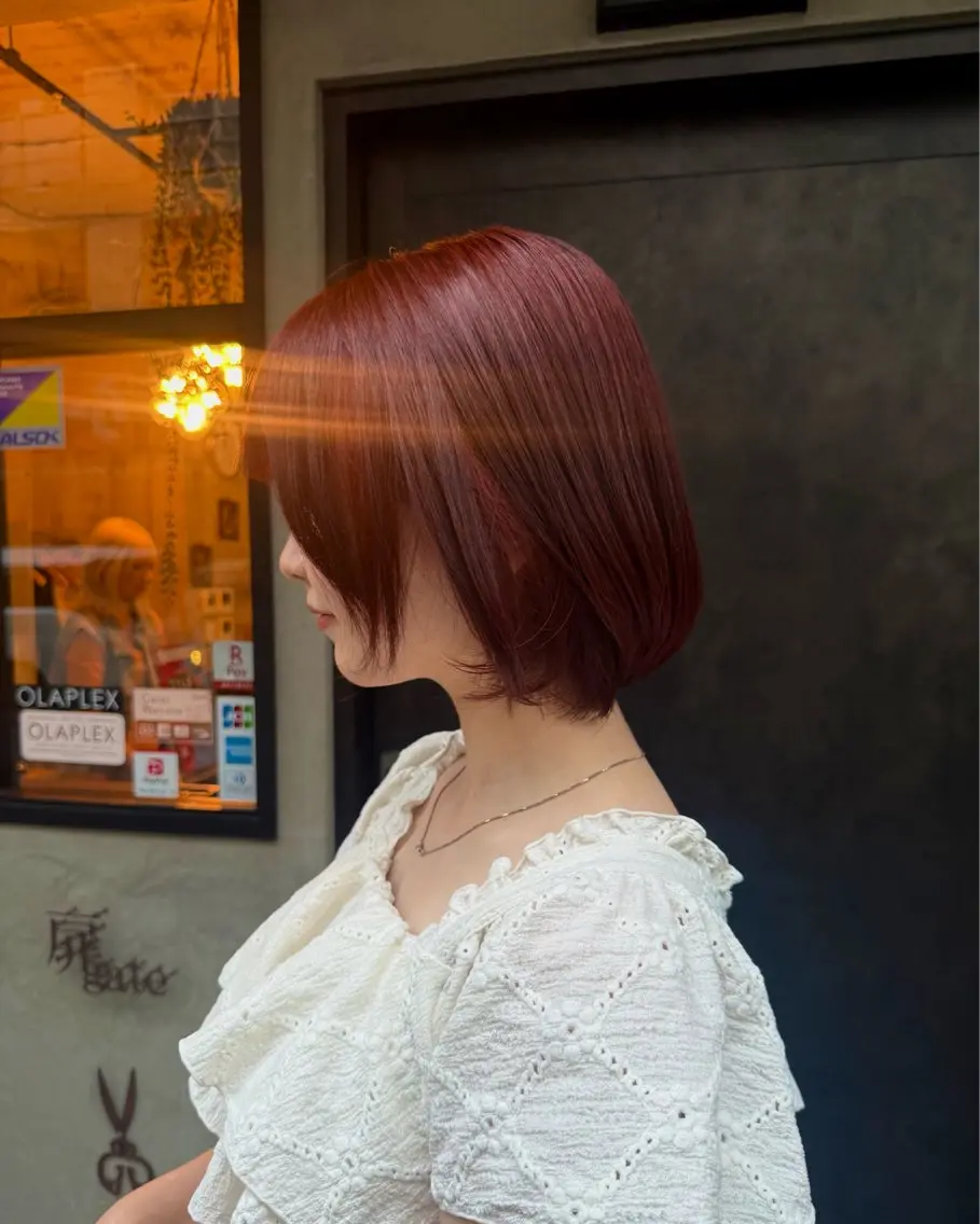 ミディアム カラー ブリーチ ブリーチなしカラー ピンクカラー カット ヘアカラー トリートメント ナチュラル特化 naoki.のヘアスタイル