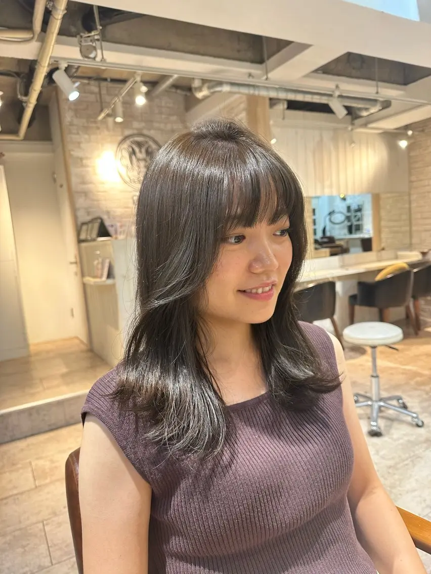 ミディアム カラー 透明感カラー 金子侑史 /縮毛矯正の人のヘアスタイル