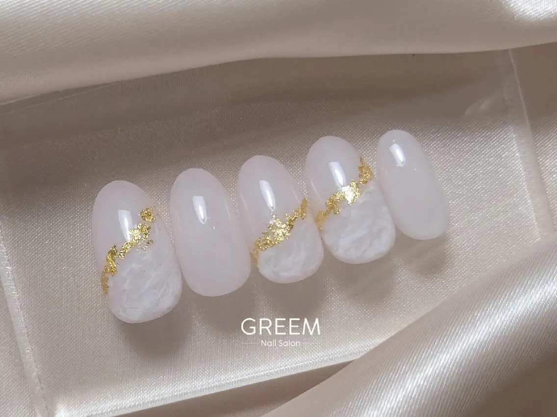 ネイル ジェルネイル キラキラネイル 大理石ネイル(マーブル) ニュアンスネイル オフィスネイル GREEM グリームのネイルデザイン