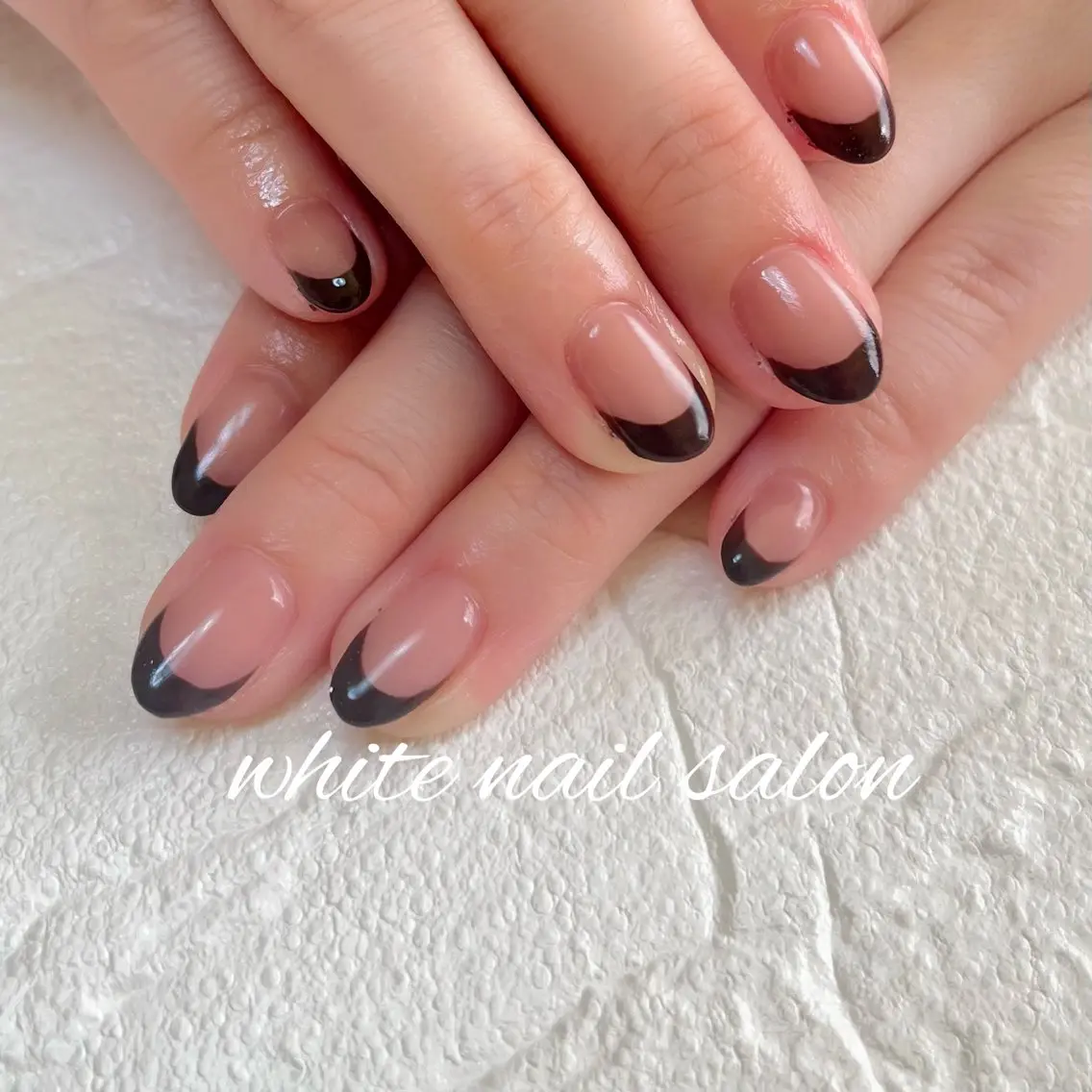 ネイル フレンチネイル ラメ(グリッター) ハンドネイル white nail salonのネイルデザイン