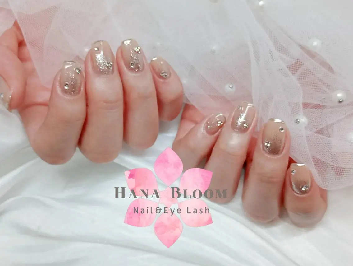 ネイル 長さ出し フレンチネイル ジェルネイル ガラスフレンチ 韓国ネイル Hana Bloom Nail💛Rinaのネイルデザイン