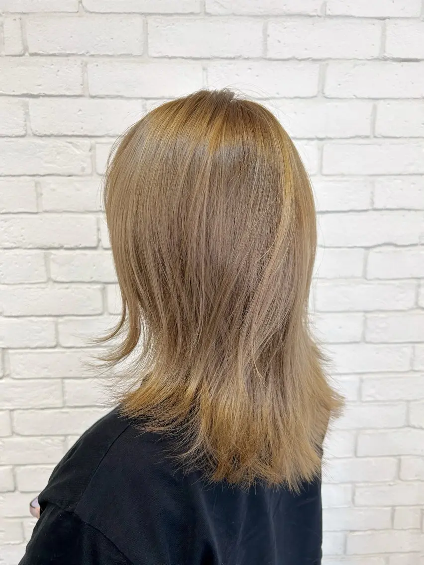 ミディアム ヘアカラー カラーアンドケアリタ kitamuuuのヘアスタイル