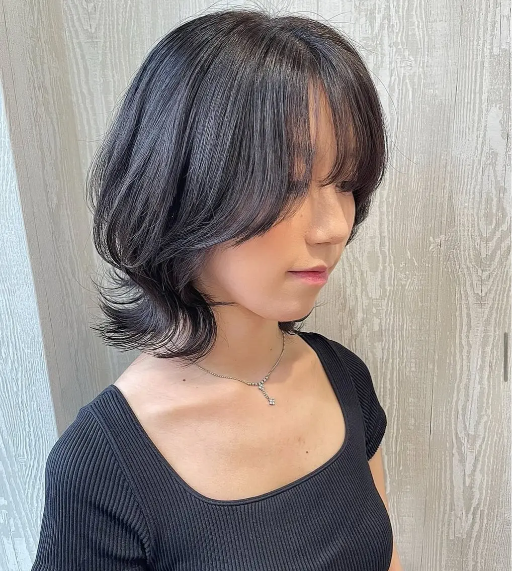 ミディアム カラー 顔まわりレイヤー 顔周りカット レイヤーカット カット ヘアカラー トリートメント 河合秀明/ショート /ボブ/レイヤーのヘアスタイル