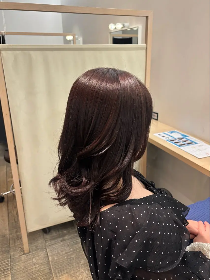 ミディアム カラー ヘアカラー トリートメント 謝花 卯依┆͓̽ モデル募集中🪽⋆꙳のヘアスタイル