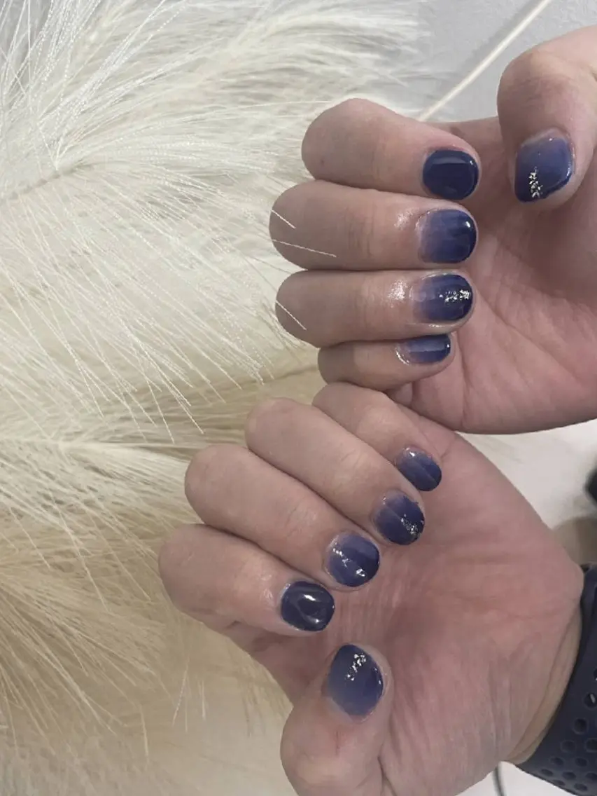 ネイル ラメ(グリッター) メンズネイル シルバー bs-nail金山/ 佐々木優羽🎀のネイルデザイン
