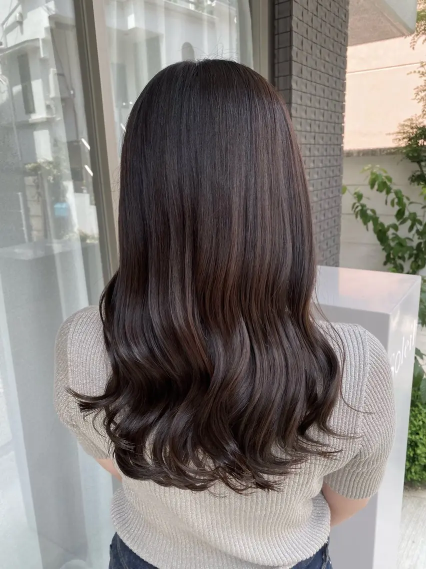 セミロング カラー グレージュ カット ヘアカラー トリートメント グレージュ/レイヤー /韓国ヘア/RISAのヘアスタイル