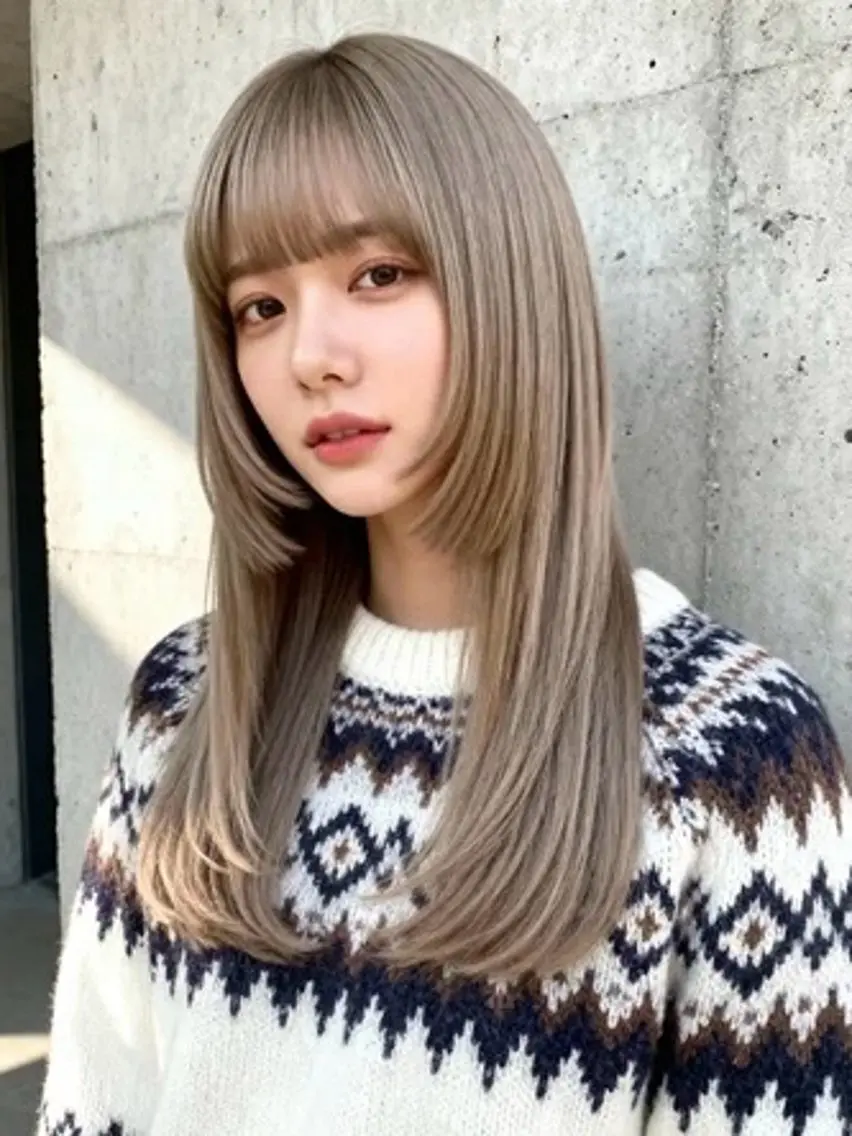 セミロング カラー アディクシーカラー 透明感カラー くびれヘア 顔まわりレイヤー 韓国風ヘア カット 韓国レイヤーカット 🫧大阪梅田レイヤーのヘアスタイル