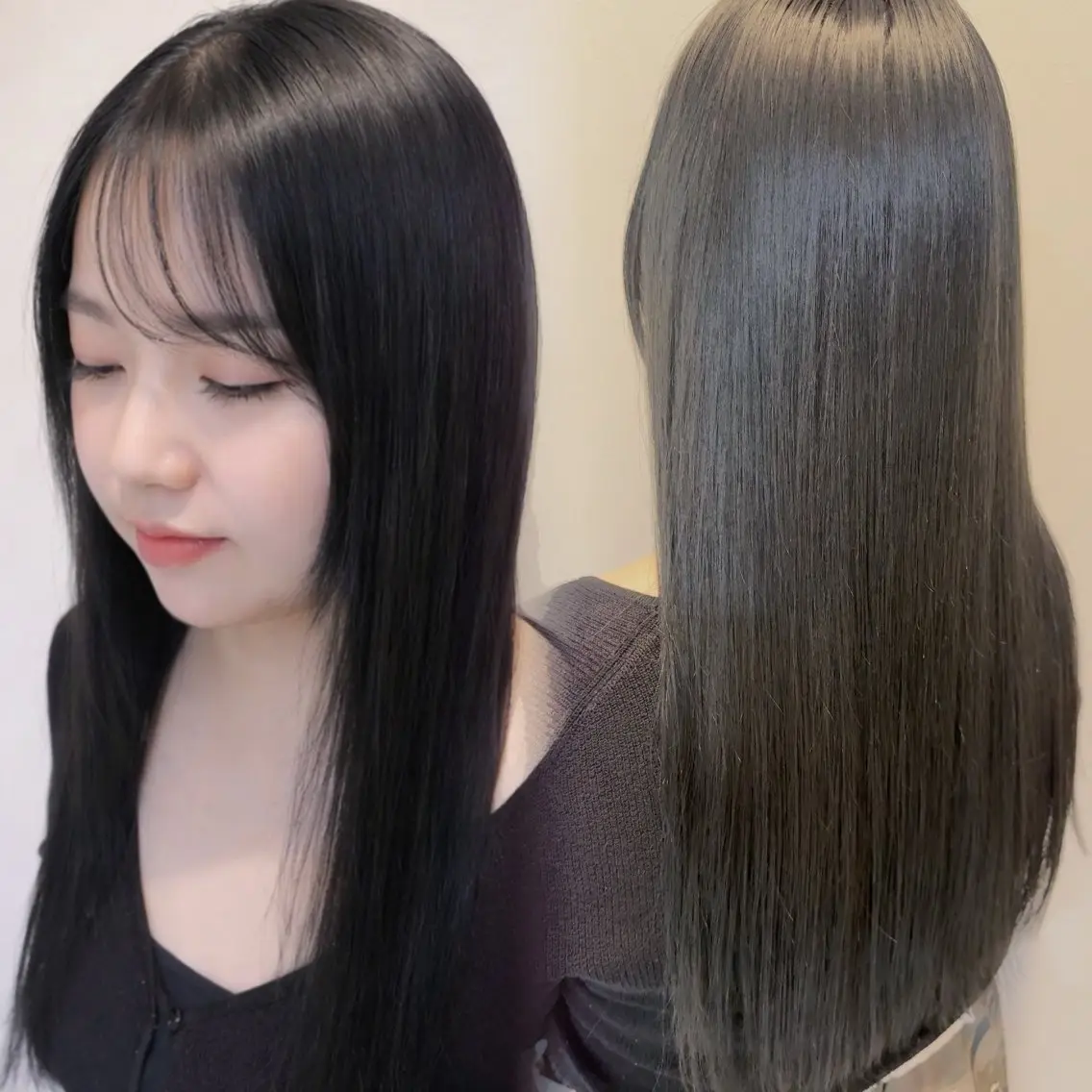 ロング カラー 黒髪 オレンジ ロング トリートメント 錦糸町駅前サロン🎀 髪質改善千早のヘアスタイル