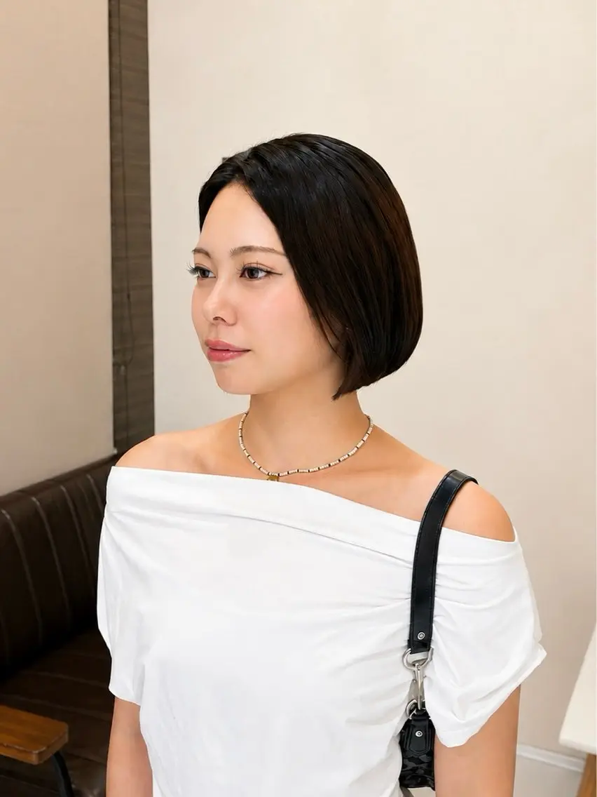 ショート ボブ 顔周りカット レイヤーカット カット 小野 友暉のヘアスタイル