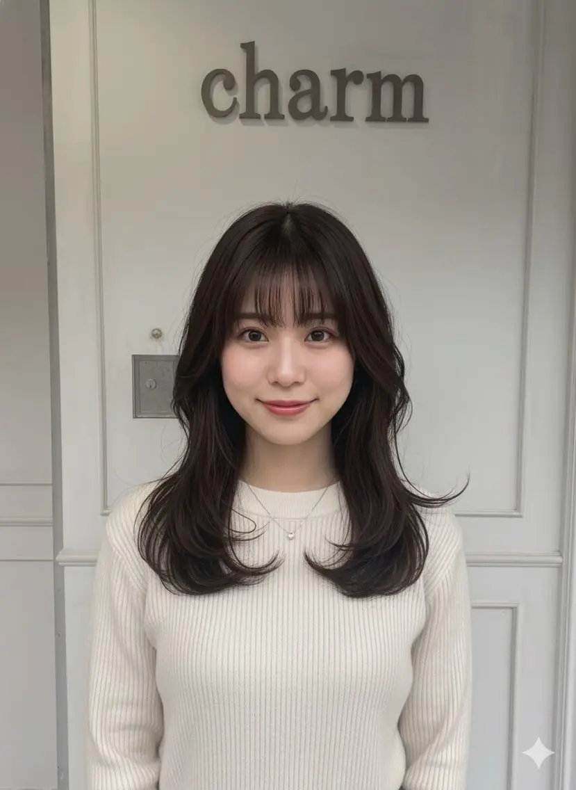 セミロング 無料カット charm美容室のヘアスタイル