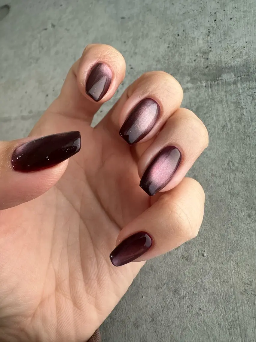 ネイル ボルドー マグネットネイル ハンドネイル en nail MEGUMIのネイルデザイン