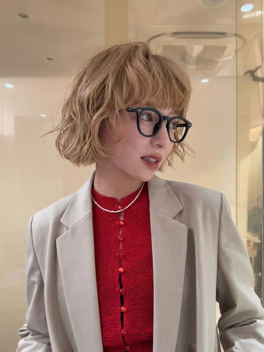 ショート ボブ カット パーマ M E I 🪷 似合わせヘルシーヘアのヘアスタイル