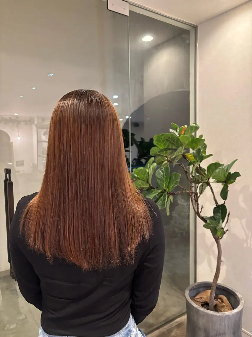 ロング 縮毛矯正 河田 綺香のヘアスタイル