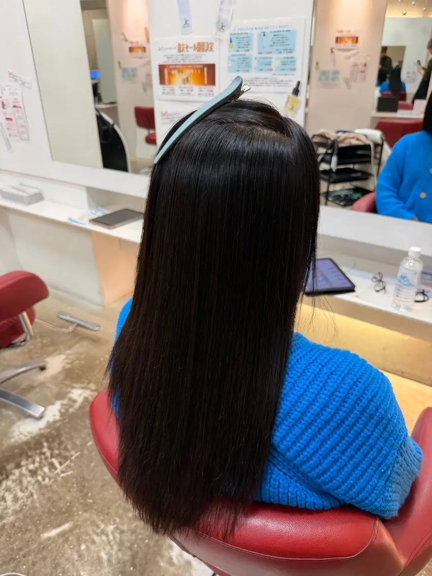 ロング 縮毛矯正 青木 健志郎のヘアスタイル