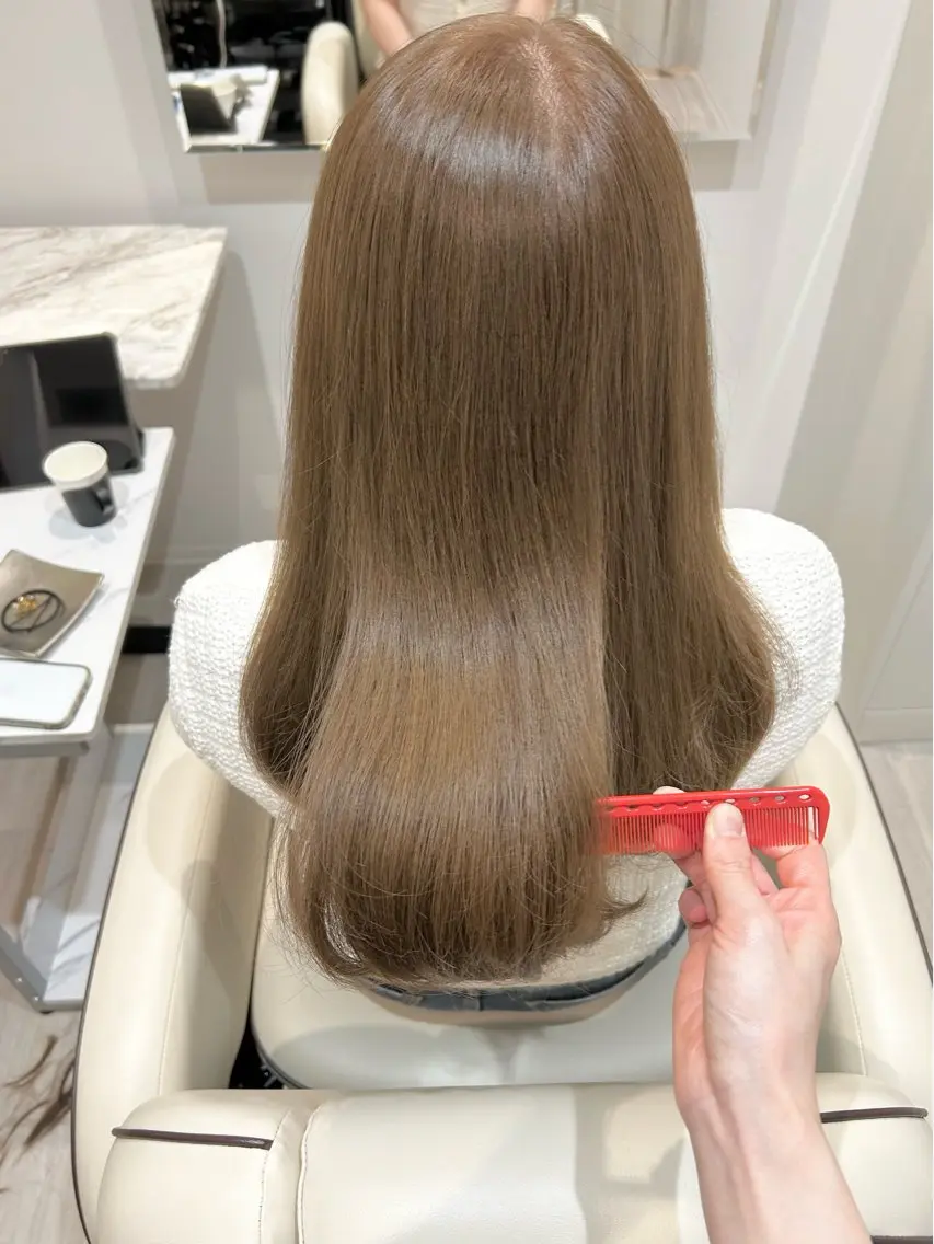 ロング ヘアカラー トリートメント 似合わせ艶髪カラー ❤️ハダユミのヘアスタイル
