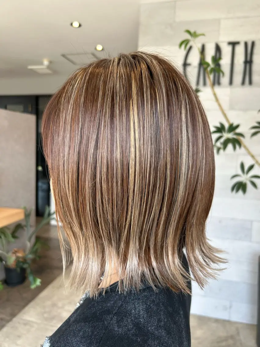 ミディアム カラー バレイヤージュ レイヤーカット カット ヘアカラー トリートメント 宮原 佳奈のヘアスタイル