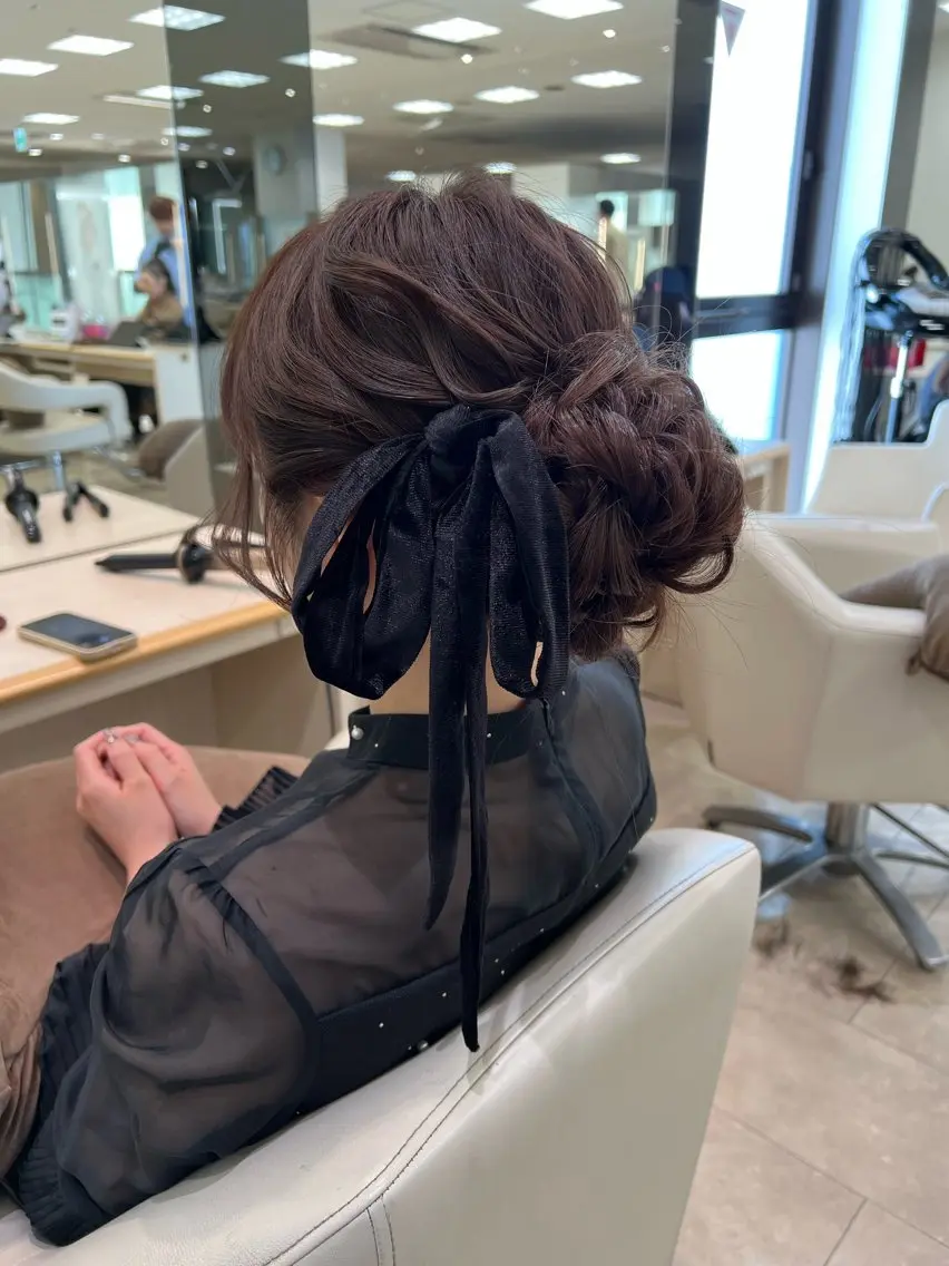 ヘアアレンジ お団子ヘア ヘアセット 盛れるレイヤーカット 得意🌹井上美沙のヘアスタイル