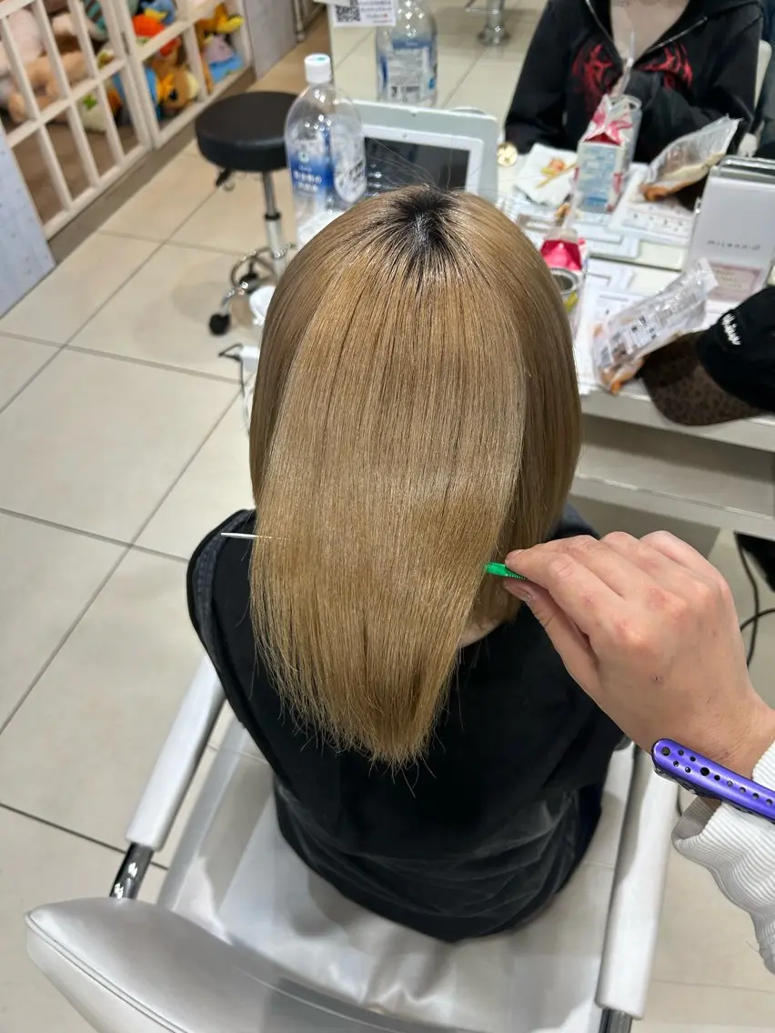 ミディアム カット ヘアカラー トリートメント 【髪質改善カラー】 瀧田嵐士🇰🇷のヘアスタイル