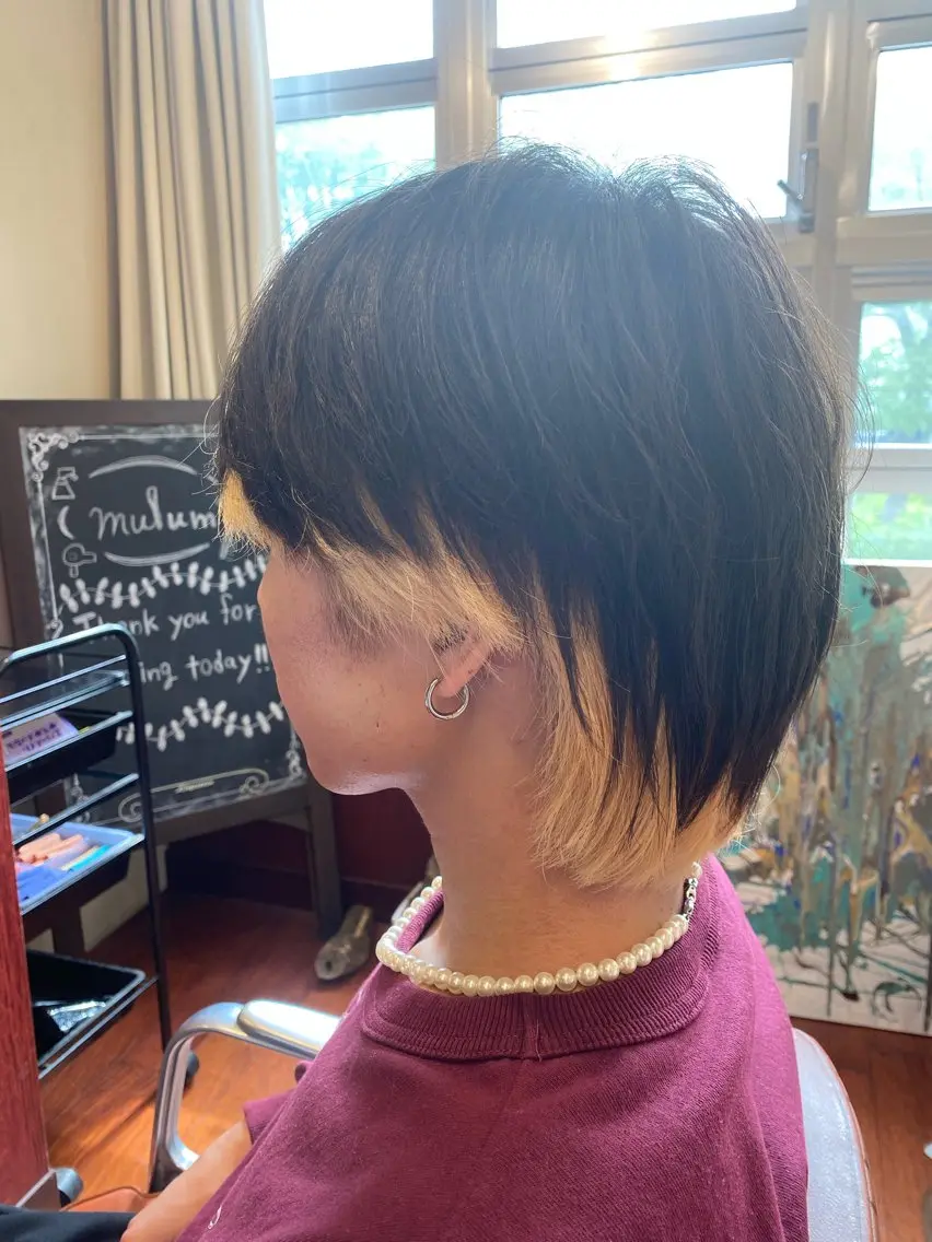 ミディアム メンズ メンズインナーカラー メンズウルフカット ウルフカット ヘアカラー オタク美容師🎮 AKARIのヘアスタイル