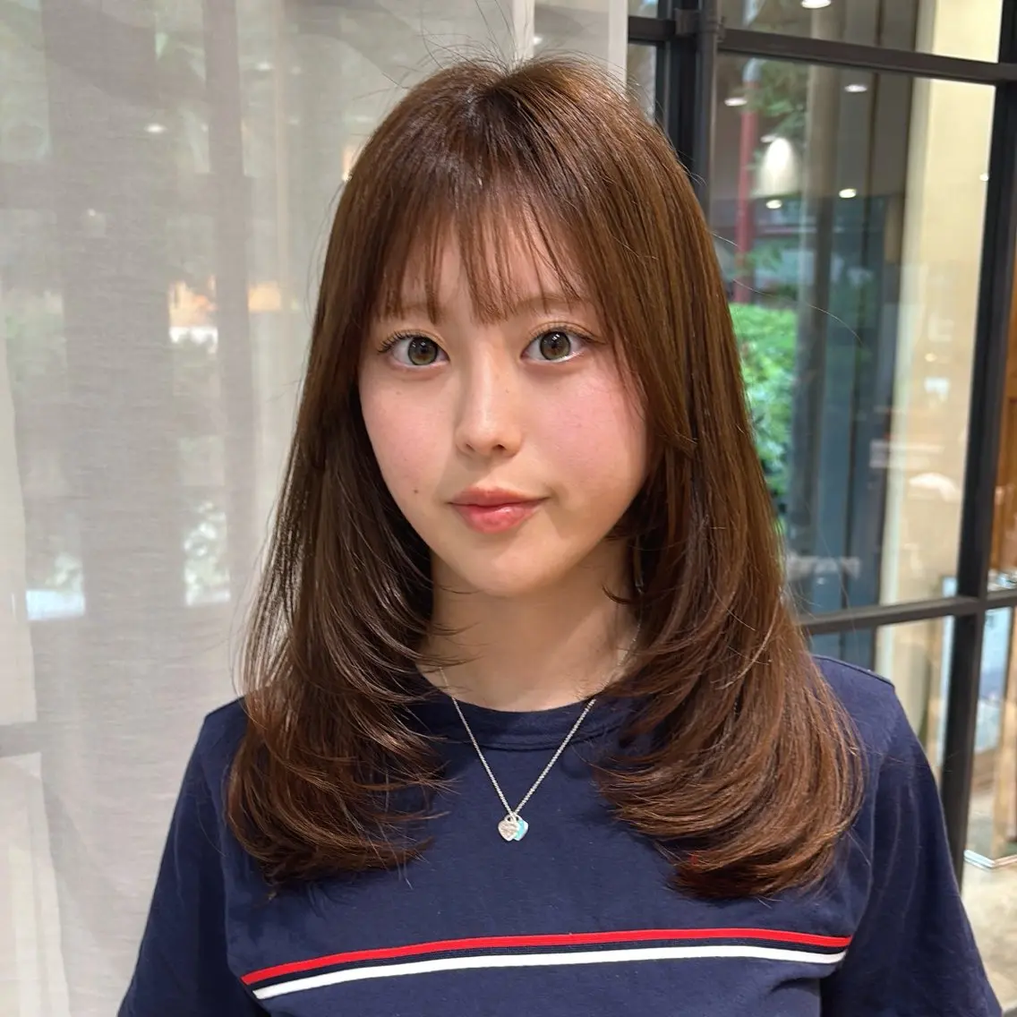 ロング 顔まわりレイヤー レイヤーカット カット 梅田美容室/カット /Maoのヘアスタイル