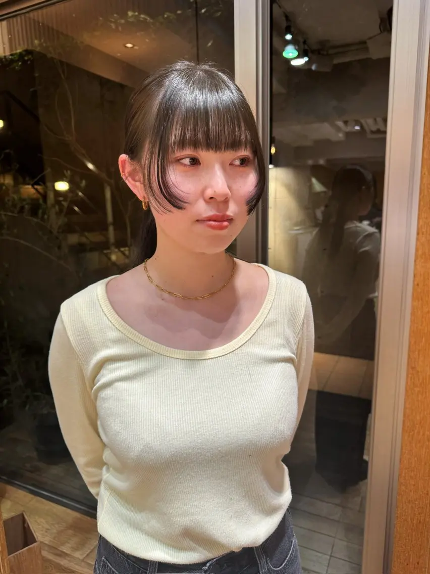 ミディアム カラー カット ヘアカラー 大橋 芽衣のヘアスタイル