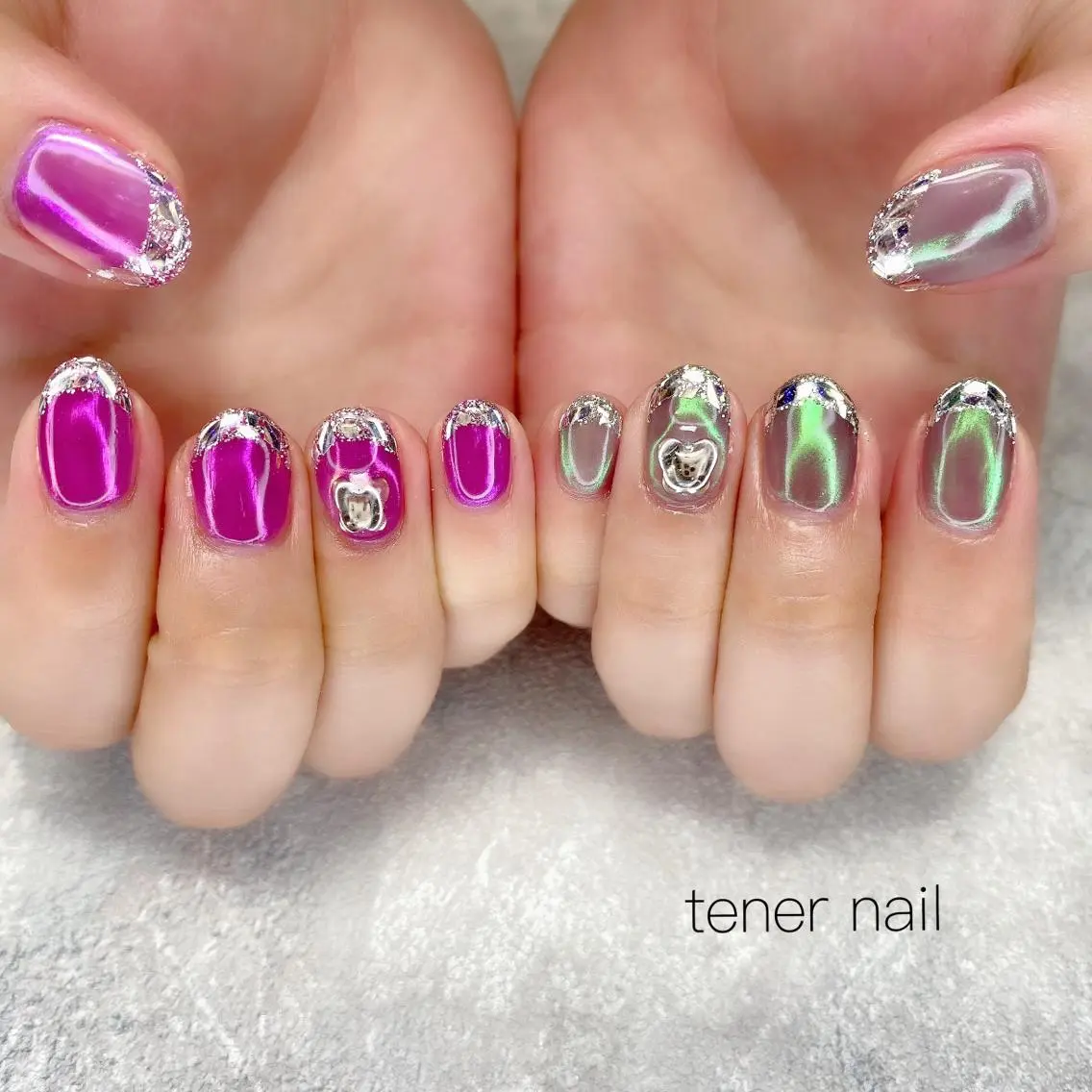 ネイル フレンチネイル ガラスフレンチ テネルネイル tener nailのネイルデザイン