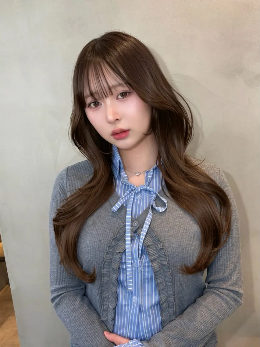 ロング カラー ヘアカラー トリートメント 韓国レイヤー 🤎🦋Harisのヘアスタイル