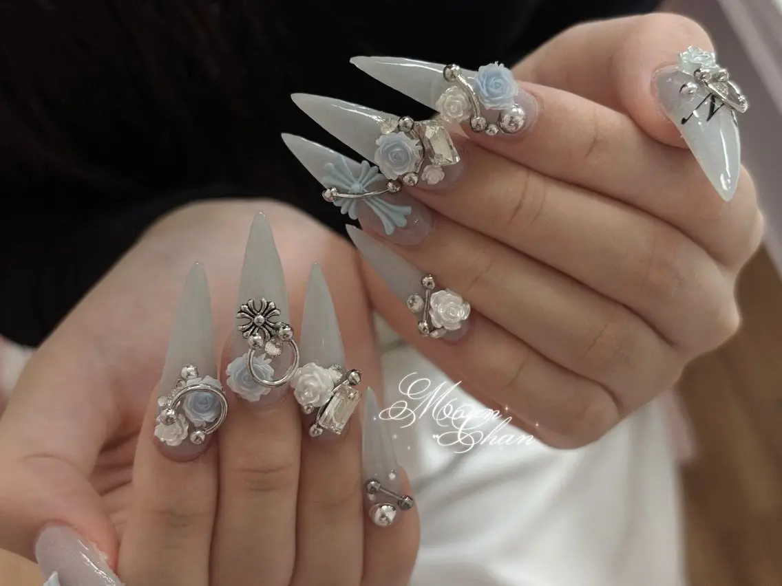 ネイル 成人式 大理石ネイル(マーブル) リボン 夏ネイル ネイルチップ ハンドネイル ハンドケア MIO🌸Nail スカルプ専門店のネイルデザイン