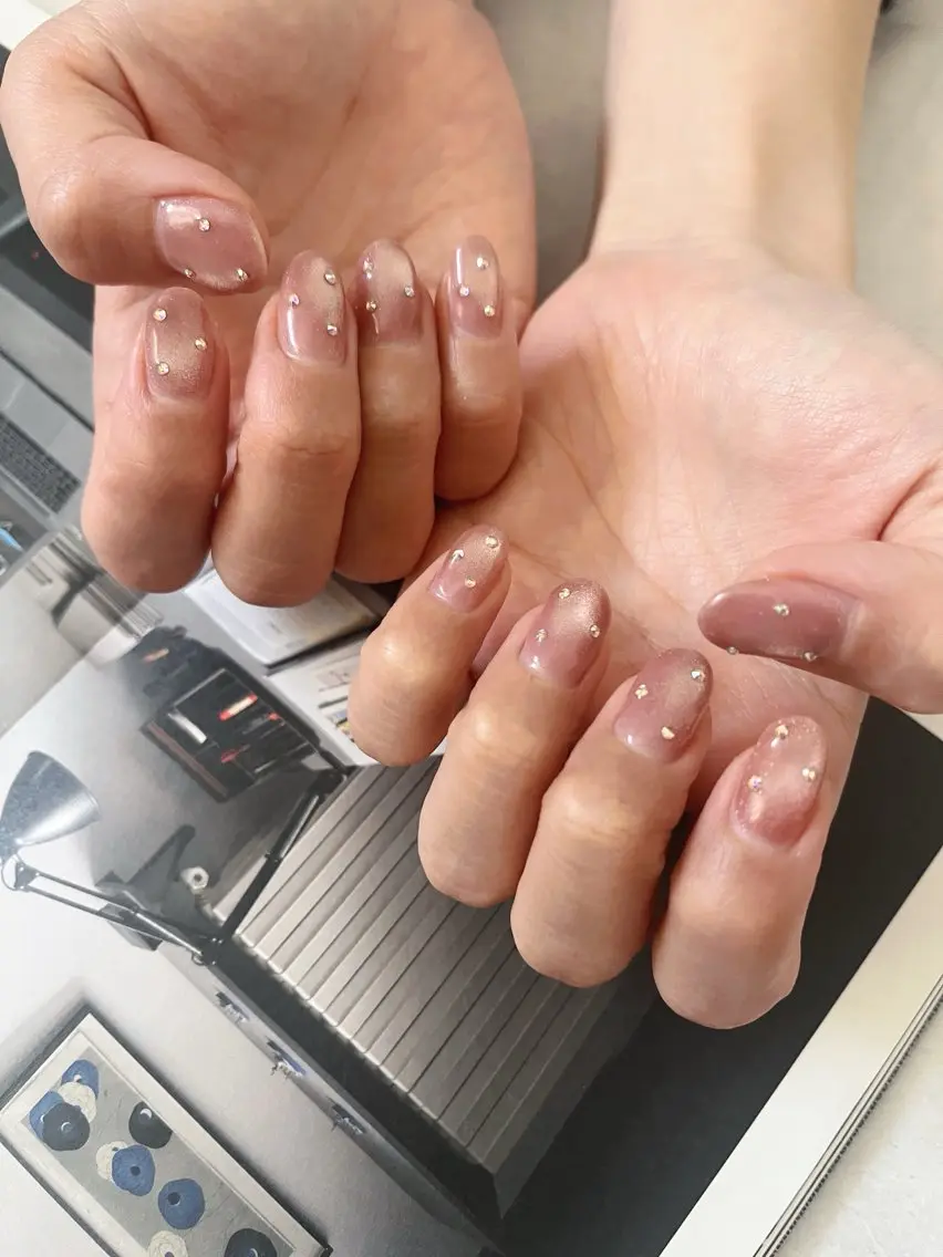 ネイル 氷ネイル・うるうるネイル K Aのネイルデザイン