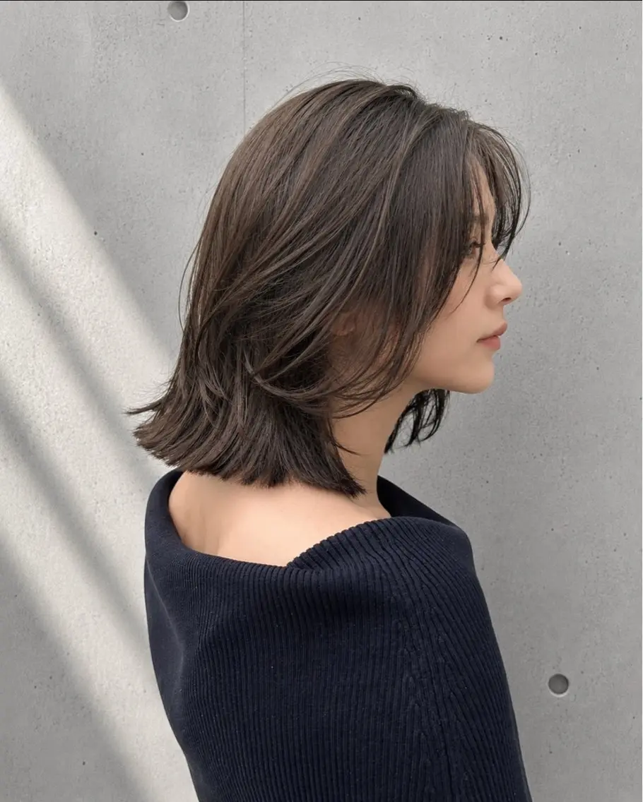 ミディアム カラー パーマ カット ヘアカラー トリートメント ☘️透明感カラー☘️ レイヤー/コウスケのヘアスタイル