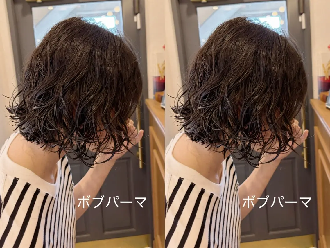 ミディアム カット パーマ トリートメント ヘッドスパ オリーブ/みづき /ボブパーマ🤍のヘアスタイル