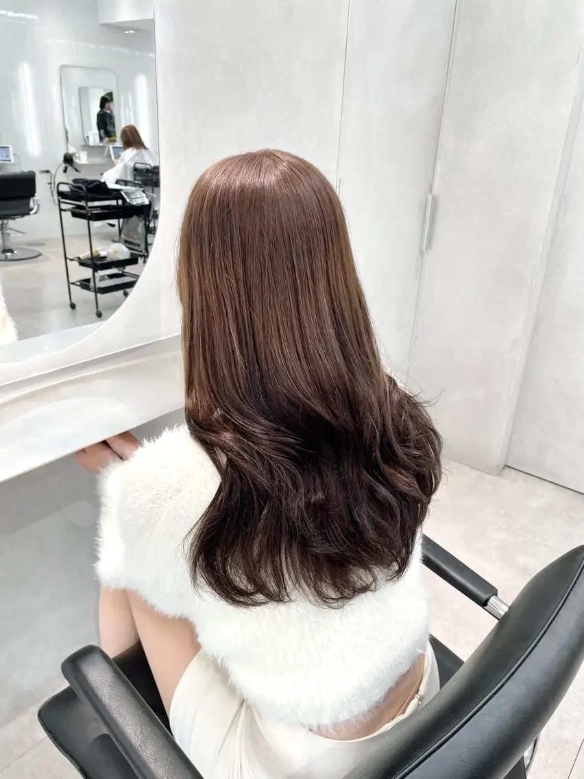 セミロング カラー アッシュ アッシュブラウン ベージュカラー ブラウンカラー 透明感カラー ヘアカラー 🎀表参道/透明感 カラー/花音🎀のヘアスタイル