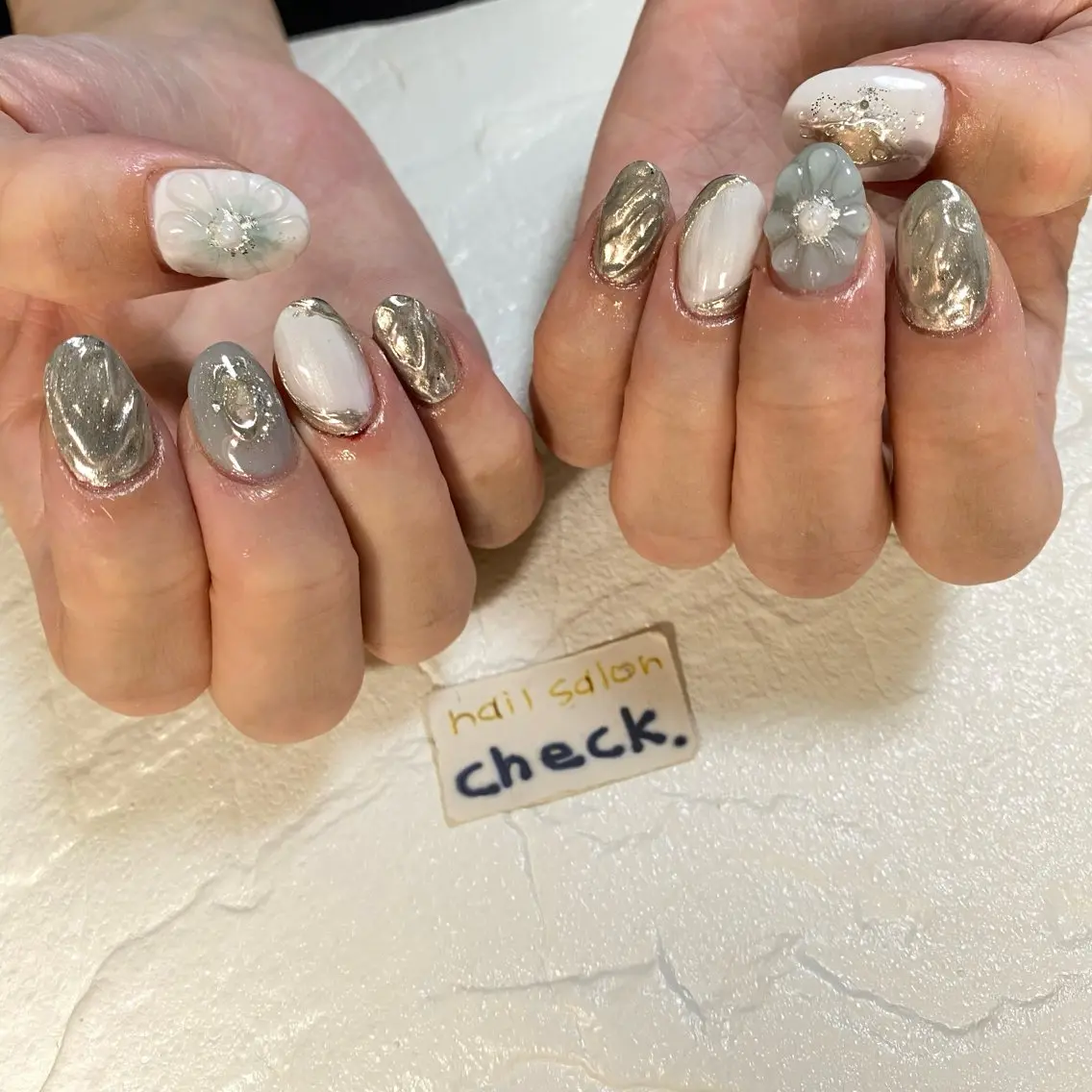 ネイル アートネイル ニュアンスネイル スカルプネイル 春ネイル 夏ネイル ハンドネイル ーCHECKー ちあきのネイルデザイン