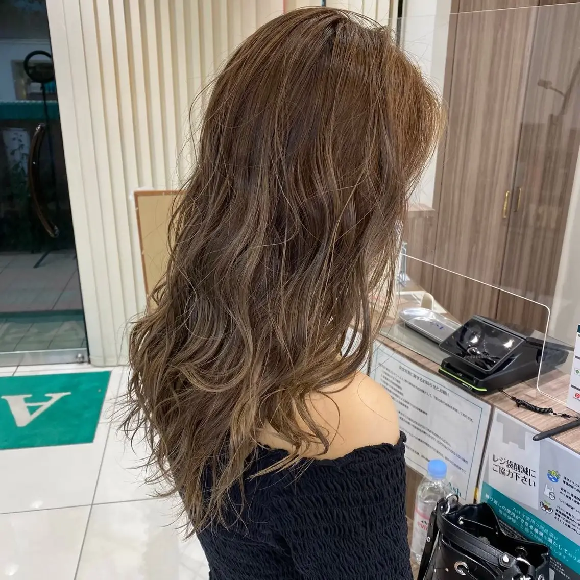 セミロング パーマ セミロングパーマ デジタルパーマ カット パーマ 奈良崎 和弘のヘアスタイル