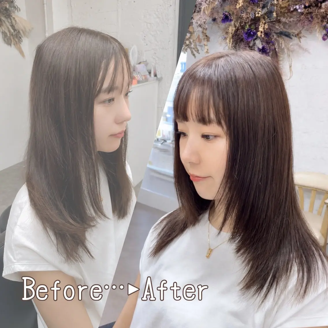 セミロング いちかわ ことねのヘアスタイル