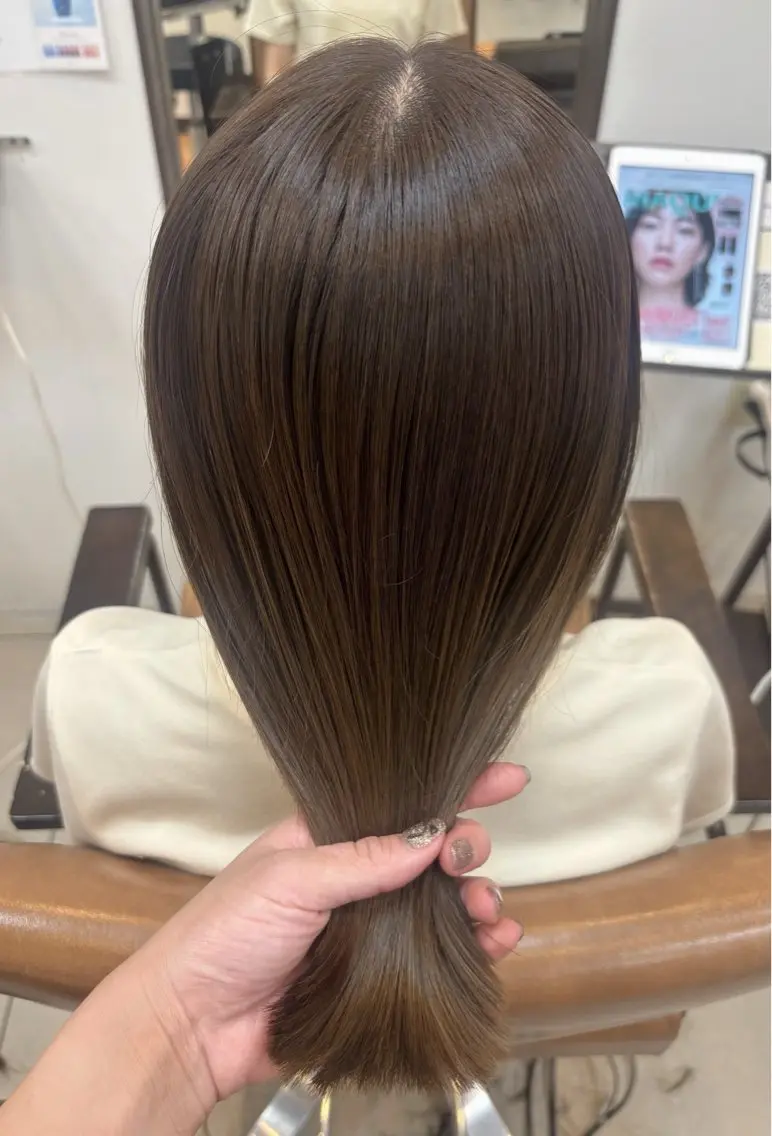 ミディアム カラー ベージュカラー 髪質改善 トリートメント ヘアカラー トリートメント 頭皮×髪質改善 透明感カラー💎中村のヘアスタイル