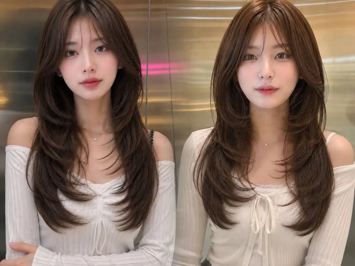 ロング カラー ブラウンカラー ショコラブラウン レイヤーカット カット ヘアカラー トリートメント レイヤー/ヘーゼル グレージュ/リョウヤのヘアスタイル