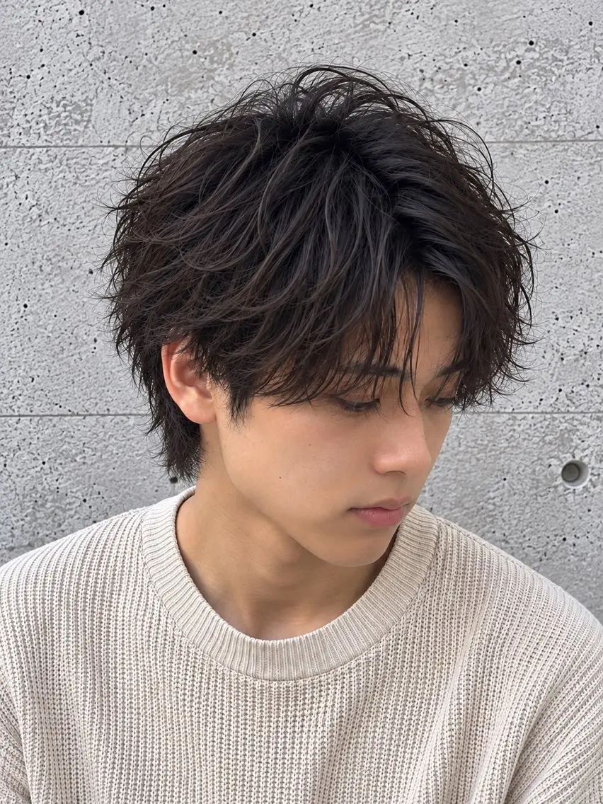 ミディアム メンズ カット ORI. men’s hairのヘアスタイル