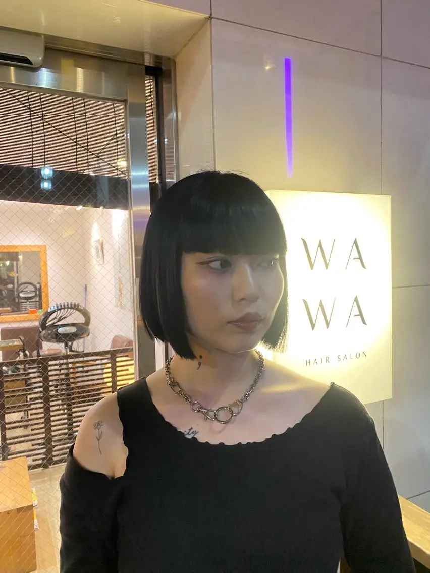 ショート ボブ 艶カラー、パーマ 祥一朗 WAWAのヘアスタイル