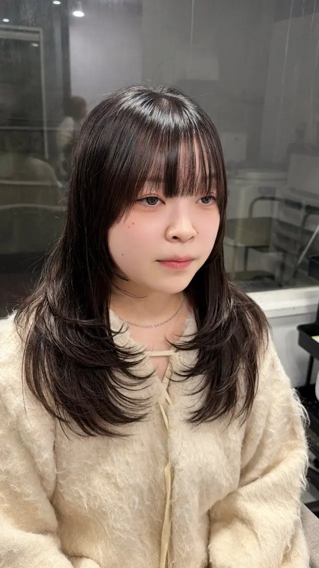 ロング 顔まわりレイヤー レイヤーカット ✨竹下遼也 縮毛矯正/レイヤー✨のヘアスタイル