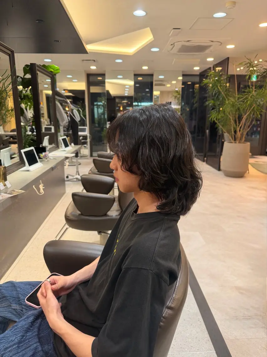 パーマ メンズ メンズパーマ メンズウルフカット ウルフカット 望月 琉那のヘアスタイル