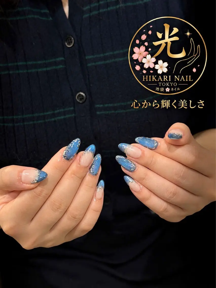 ネイル チークネイル 長さ出し フレンチネイル ガーリー ハロウィン ハンドネイル HikariNail Ikebukuroのネイルデザイン