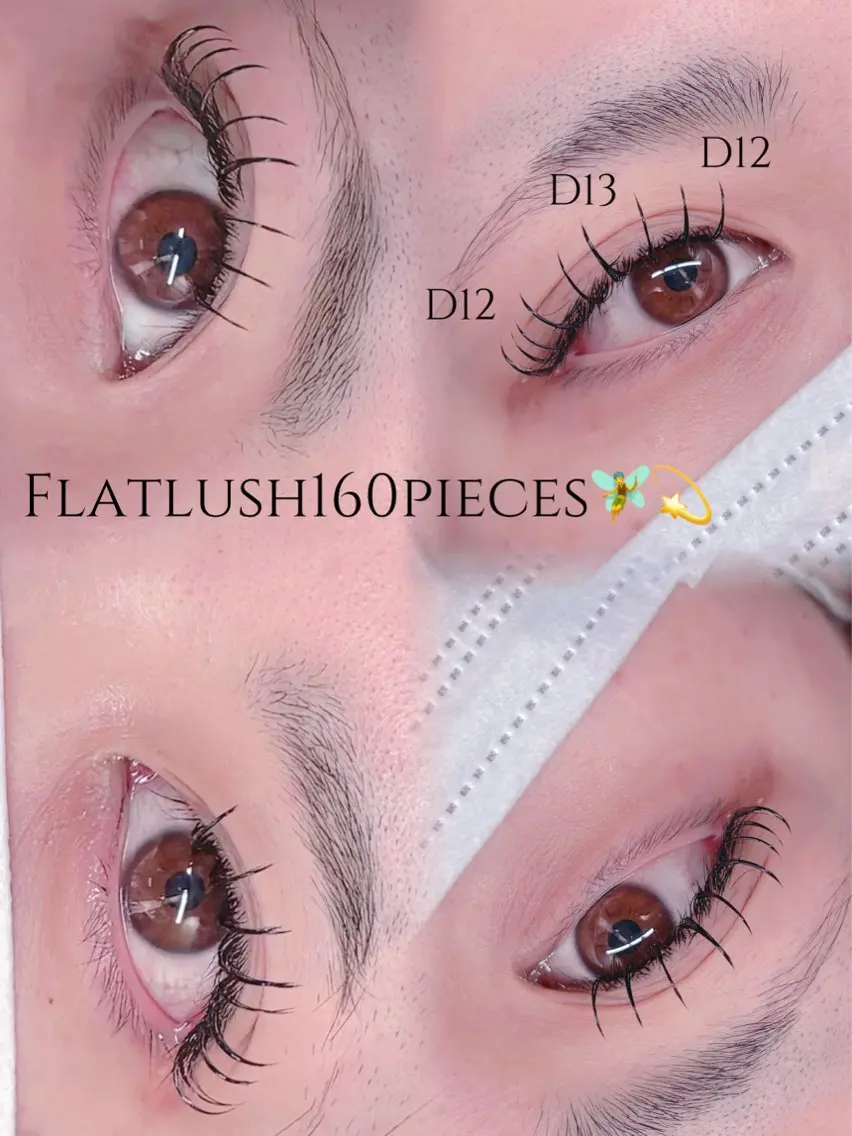 マツエク・マツパ Dカール フラットラッシュ 🎀束感エクステ 🩰Izumi👀のマツエク・マツパデザイン