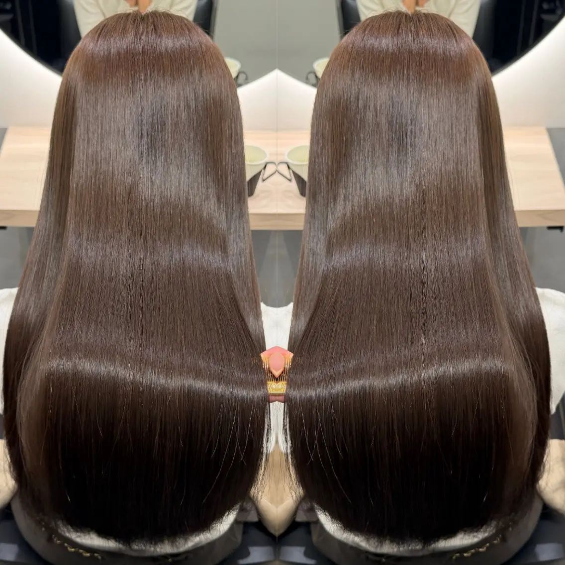 ロング カラー ブリーチ グレージュ ミルクティーグレージュ ブリーチなしカラー 髪質改善 ヘアカラー トリートメント 池袋東口/縮毛矯正 /髪質改善KAZUのヘアスタイル