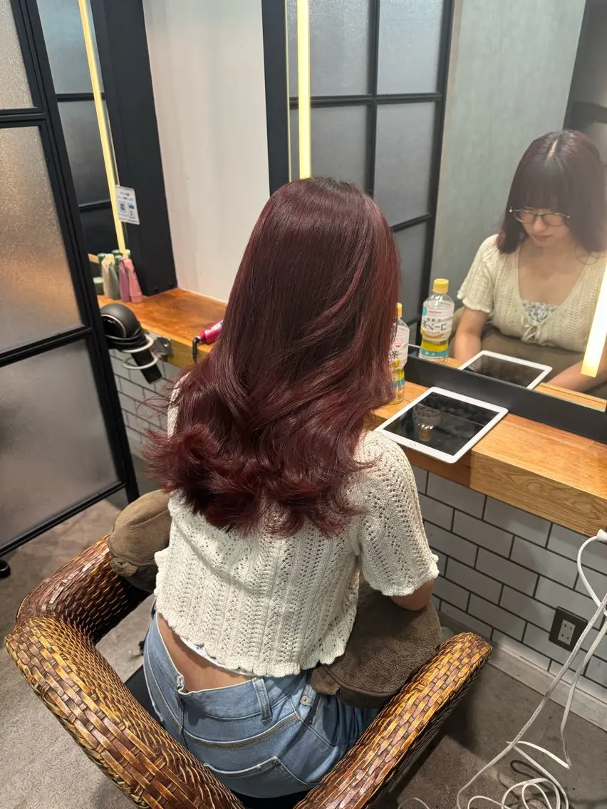 ロング カラー 暖色カラー🤎Red Neo meiのヘアスタイル