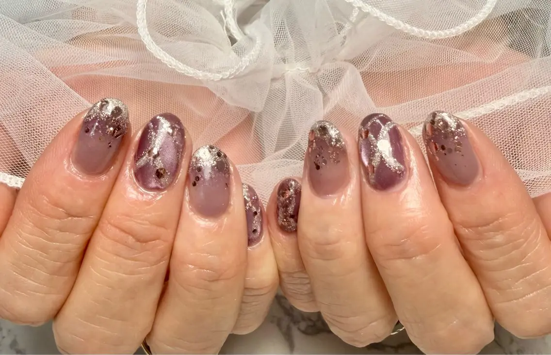 ネイル アートネイル チークネイル フラッシュネイル フラッシュマグ フレンチネイル Mai’s nailのネイルデザイン