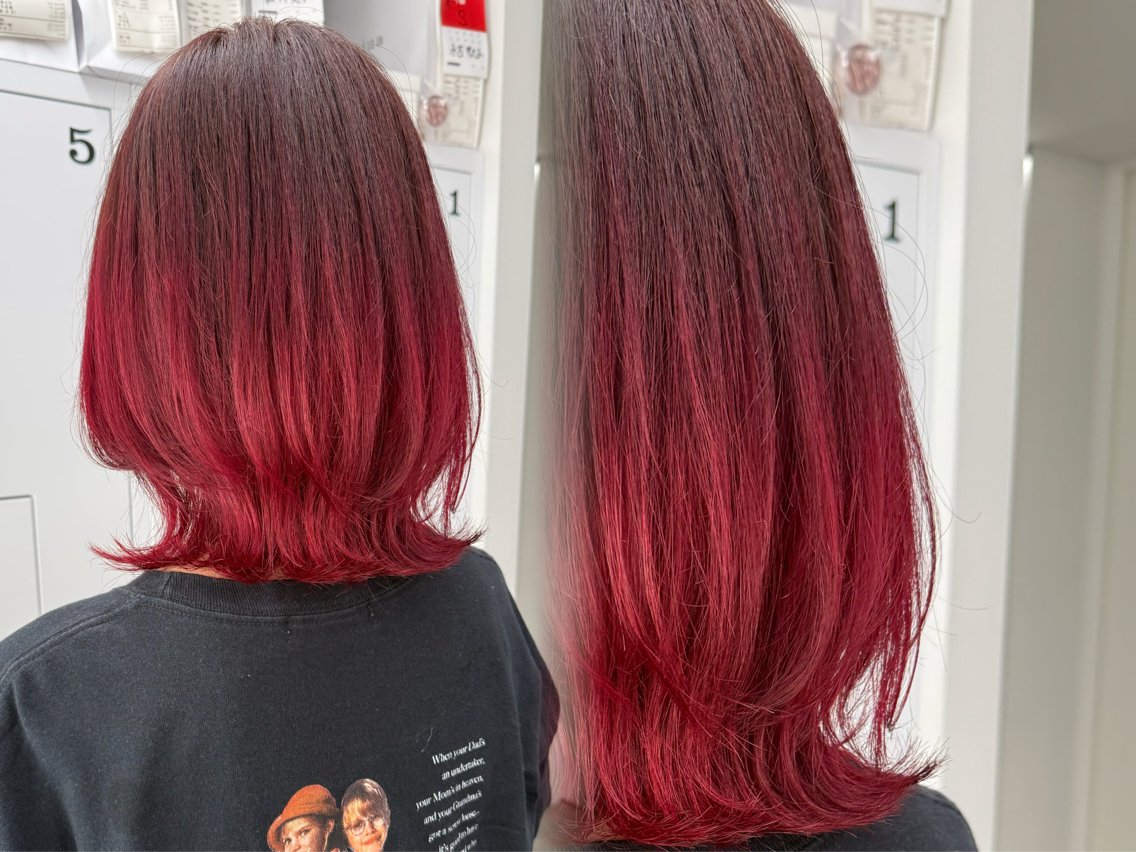 ミディアム カット ヘアカラー トリートメント IROWどうもん店 /まゆなのヘアスタイル