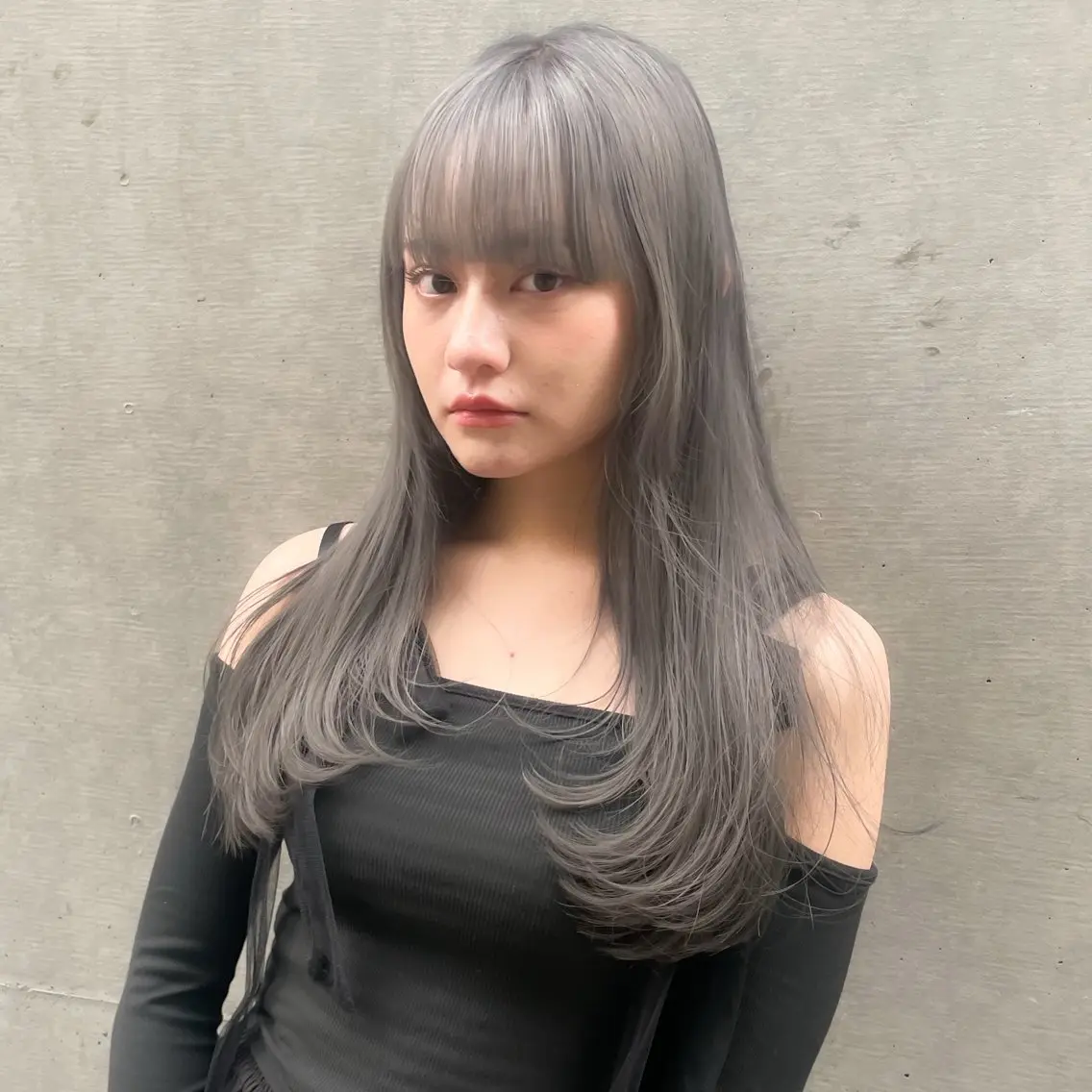 ロング 髪質改善 韓国風ヘア レイヤーカット ロング 縮毛矯正 美髪縮毛矯正🩶 髪質改善/Shinaのヘアスタイル