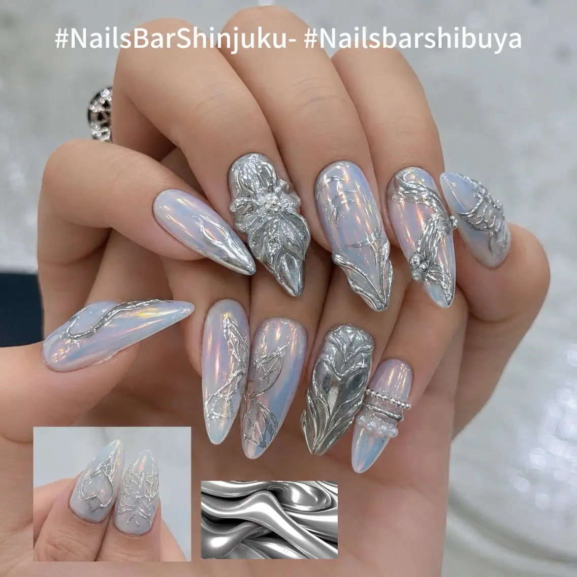ネイル 長さ出し フレンチネイル ジェルネイル 韓国ネイル ロングネイル NAILS BAR SHINJUKUのネイルデザイン