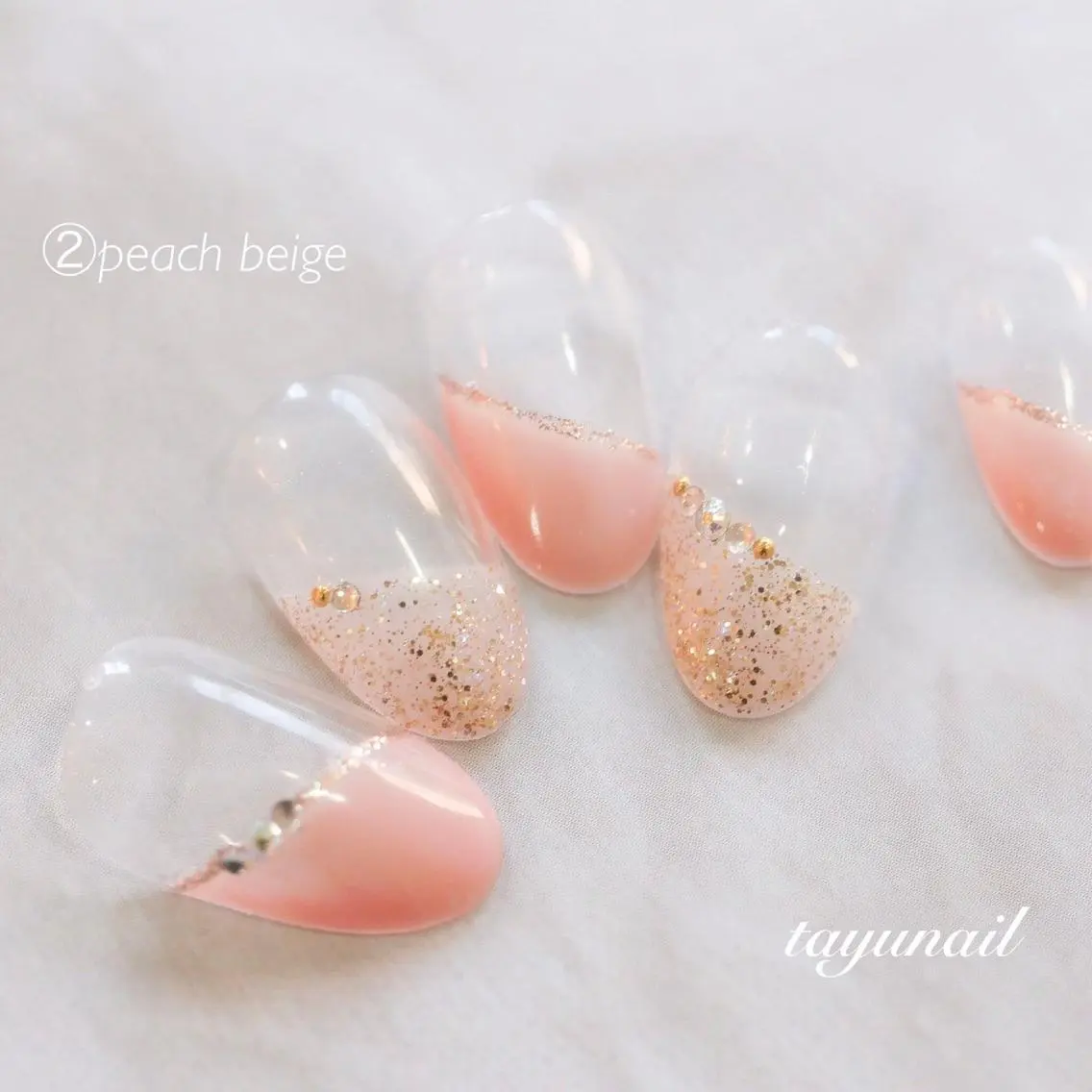 ネイル アートネイル ブルー フレンチネイル ジェルネイル キラキラネイル ネイルサロン 【たゆnail】のネイルデザイン